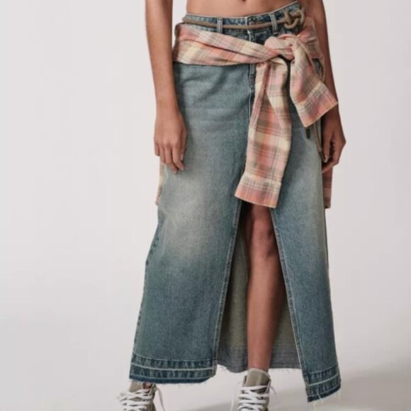 BDG Urban Outfitters Mandi A-Line Denim Maxi Skirt Size XS - Picture 1 of 16